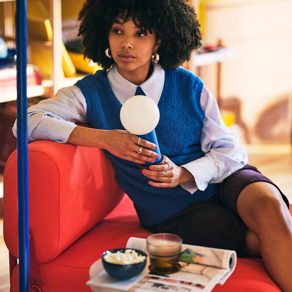 IKEA PS 2026 LED portable lamp, battery operated dimmable/blue light yellow, 8 ¾ "