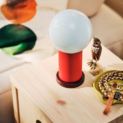 IKEA PS 2026 LED portable lamp, battery operated dimmable/red light blue, 8 ¾ "
