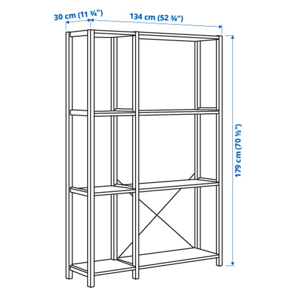 Illustration with measurements for the product: IVAR.