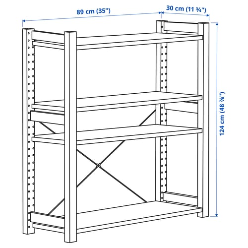Illustration with measurements for the product: IVAR.