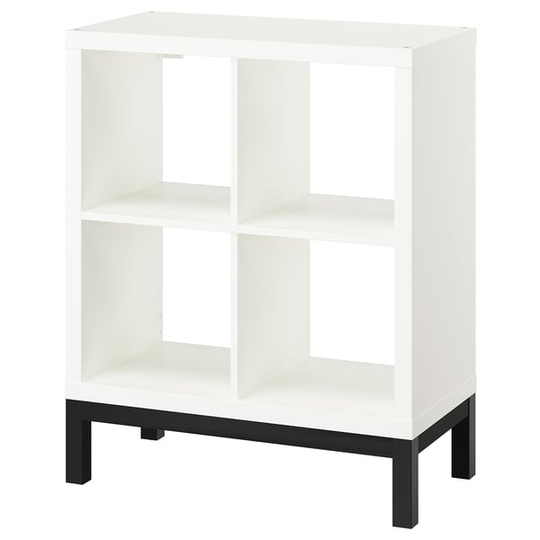 KALLAX Shelving unit with underframe, white/black, 30 3/8x37 "
