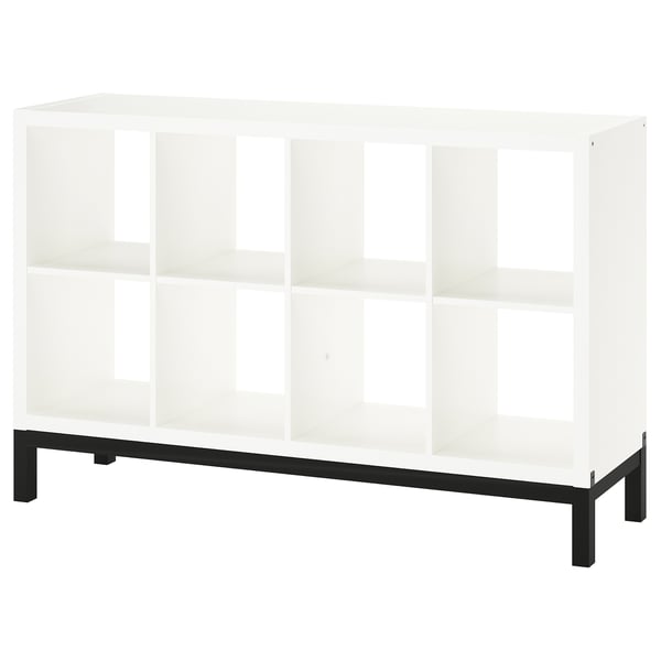 KALLAX Shelving unit with underframe, white/black, 57 7/8x37 "