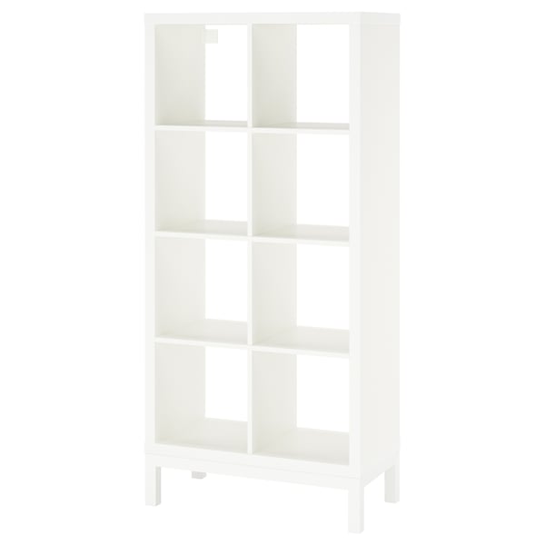 KALLAX Shelving unit with underframe, white/white, 30 3/8x64 5/8 "