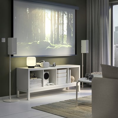 KALLAX Shelving unit with underframe, white/white, 57 7/8x23 1/4 "