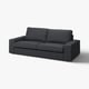 Modern grey KIVIK sofa, minimalist design, soft fabric, low armrests.
