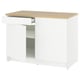 A white KNOXHULT kitchen unit with oak effect countertop, featuring a drawer and cabinet.
