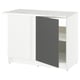 A white KNOXHULT kitchen base unit with a dark grey door and a marble-patterned top.