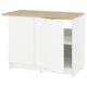 A white KNOXHULT kitchen unit with an oak-effect top, featuring ample storage space and a traditional design.