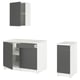 KNOXHULT kitchen set: 1 wall, 2 base units. White & grey, modern design. Drawers, doors, shelves. Easy-clean, durable materials.