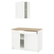 KNOXHULT white kitchen unit: base & wall cabinets, oak top, designado willow.