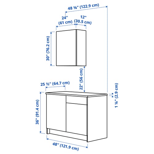 Illustration with measurements for the product: KNOXHULT.