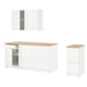 The KNOXHULT kitchen set in white with an oak top, featuring cabinets, drawers, and a countertop for workspace and storage.