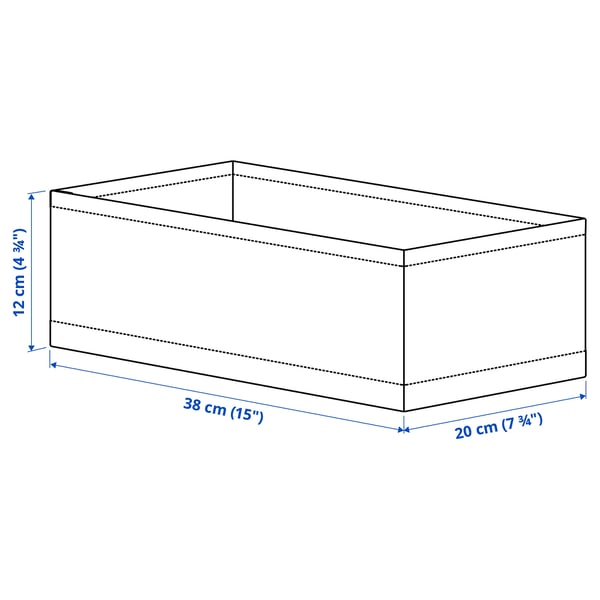 KOSINGEN Box, light gray, 7 ¾x15x4 ¾ "