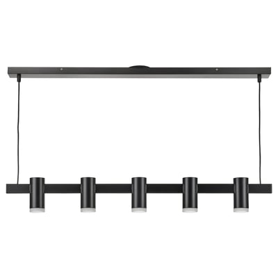 KRANSALG Pendant lamp with 5 lights, black, 44 "