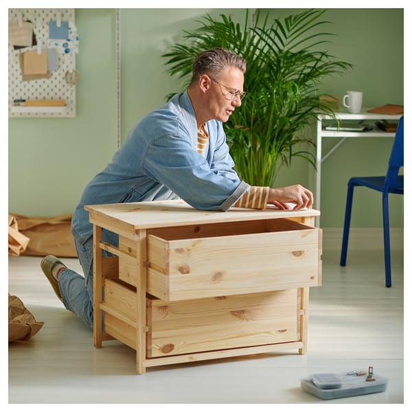 KRONÖREN 2-drawer chest, pine, 29 7/8x18 7/8x21 5/8 "
