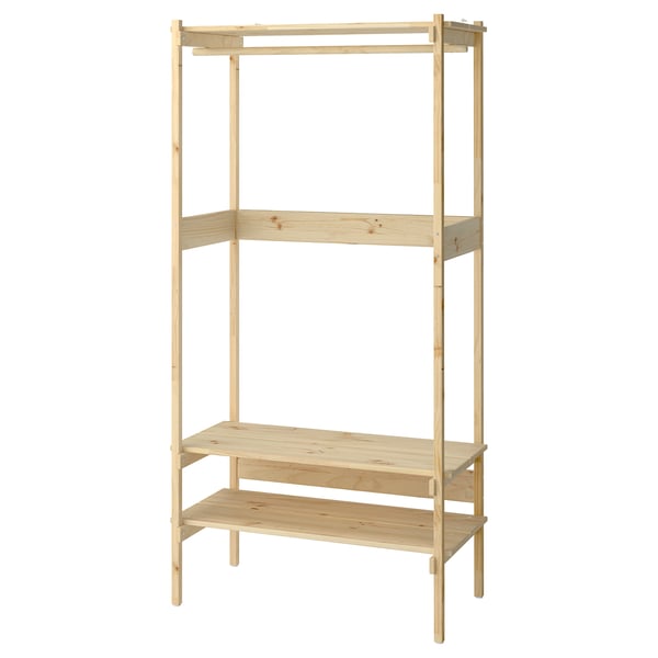 KRONÖREN Open wardrobe, pine, 35 3/8x19 1/4x71 1/4 "