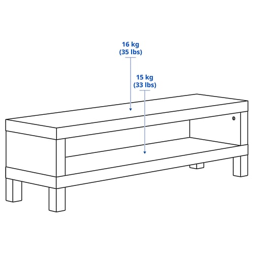 Illustration with measurements for the product: LACK.