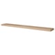 A LACK wall shelf in oak veneer. Its long, rectangular, and modern with invisible mounting brackets.