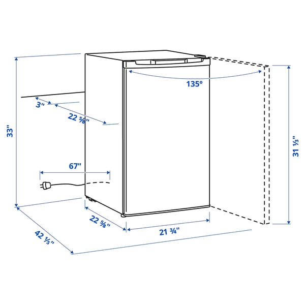 Illustration with measurements for the product: LAGAN.