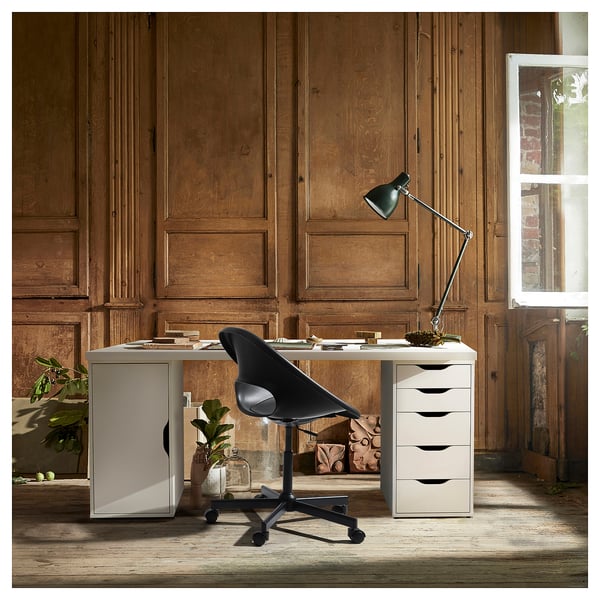 LAGKAPTEN / ALEX Desk, white, 55 1/8x23 5/8 "