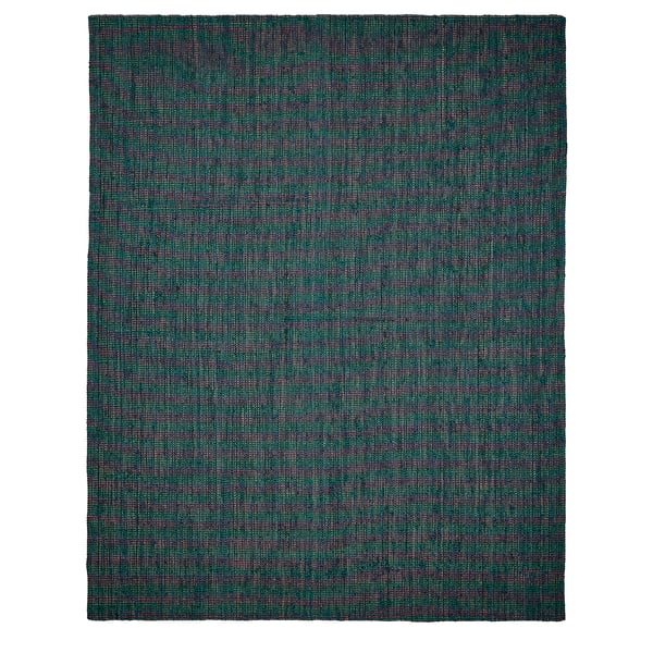 A LANDBANA rug, dark blue, square-shaped, with a flat-woven jute texture.