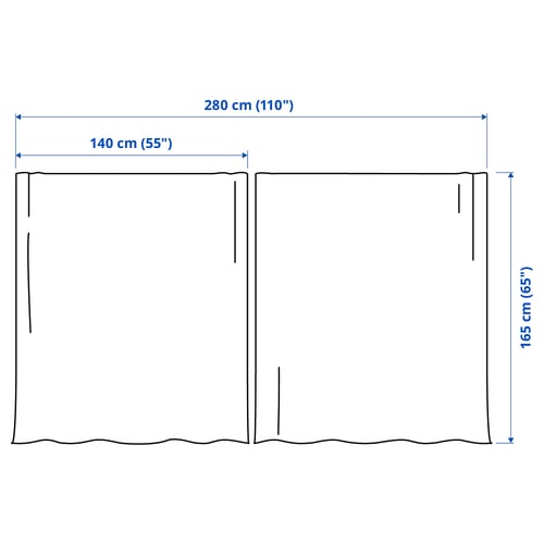Illustration with measurements for the product: LENDA.