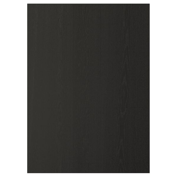 LERHYTTAN kitchen cabinet in black. Traditional design with bevelled edges and wooden veneer. Square shape and smooth finish.