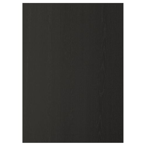 LERHYTTAN kitchen cabinet in black. Traditional design with bevelled edges and wooden veneer. Square shape and smooth finish.