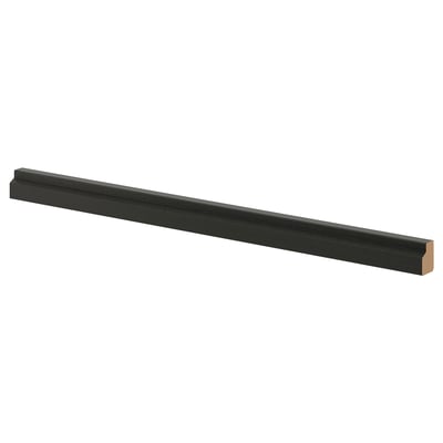 LERHYTTAN black wooden trim, rectangular, bevelled edges, solid wood frame with veneer panel.