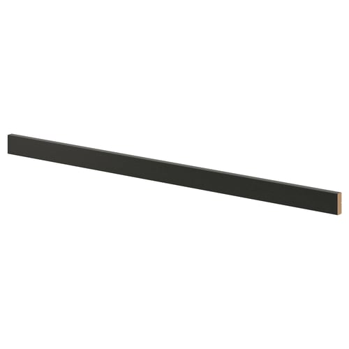 Black wooden plinth with bevelled edges, part of the LERHYTTAN kitchen collection.