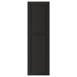 LERHYTTAN black traditional kitchen door with solid wood frame and bevelled edges, ash veneer panel, square shape.