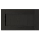 LERHYTTAN black kitchen drawer front with solid ash frame and bevelled edges.