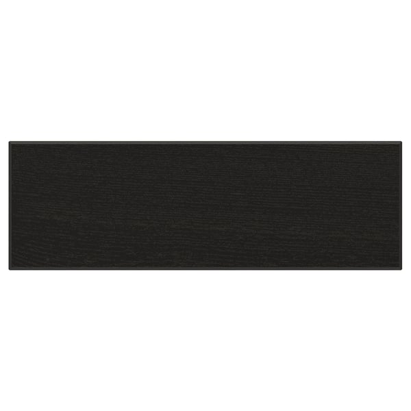 LERHYTTAN black drawer front, rectangle, solid wood with bevelled edges.
