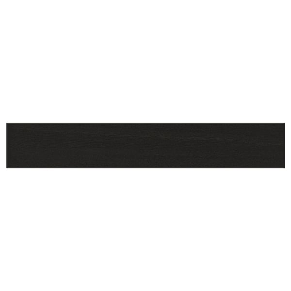 Black rectangular wooden panel with bevelled edges, solid ash.
