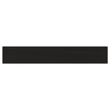 Black rectangular wooden panel with bevelled edges, solid ash.