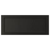 LERHYTTAN black wooden cabinet front, rectangular shape with bevelled edges and inset veneer panel, solid ash frame, traditional design.