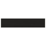 Black rectangular solid wood kitchen drawer front with bevelled edges.