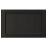 LERHYTTAN - black solid wood kitchen drawer front with bevelled edges and ash veneer panel.