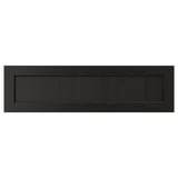 Black LERHYTTAN kitchen cabinet with solid wood frame, bevelled edges, and veneer panel.