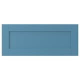 LERHYTTAN drawer front, blue, traditional design. Solid birch frame, bevelled edges, veneer panel, cosy rustic style.