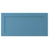 LERHYTTAN blue wooden drawer front, rectangle with bevelled edges, birch veneer panel.
