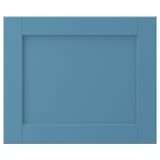 LERHYTTAN drawer front, blue, rectangular, wooden frame with bevelled edges and birch veneer centre panel.