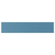 Blue rectangular wooden drawer front with bevelled edges, with a rustic design.