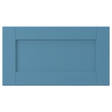 LERHYTTAN blue drawer front with wooden frame and veneer panel, bevelled edges.