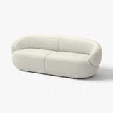 LILLESÄTER sofa: modern, white, rounded design, upholstered in soft fabric.