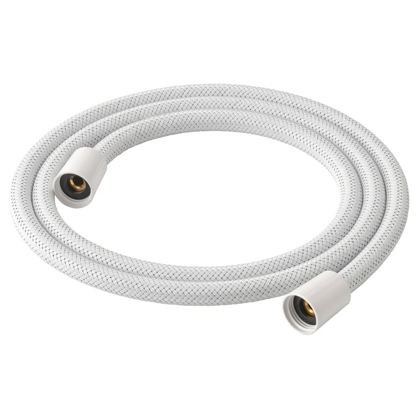 LILLREVET white shower hose, flexible, lightweight with abs plastic fittings.