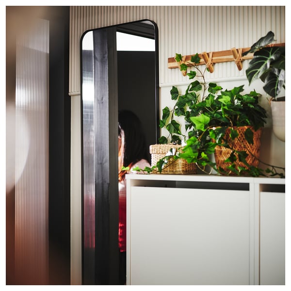 LINDBYN Mirror, black, 15 3/4x51 1/8 "