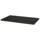 Black rectangular LINNMON table top, flat, made of fibreboard.