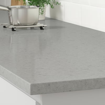 New recycled glass kitchen counter, durable, stain-resistant.