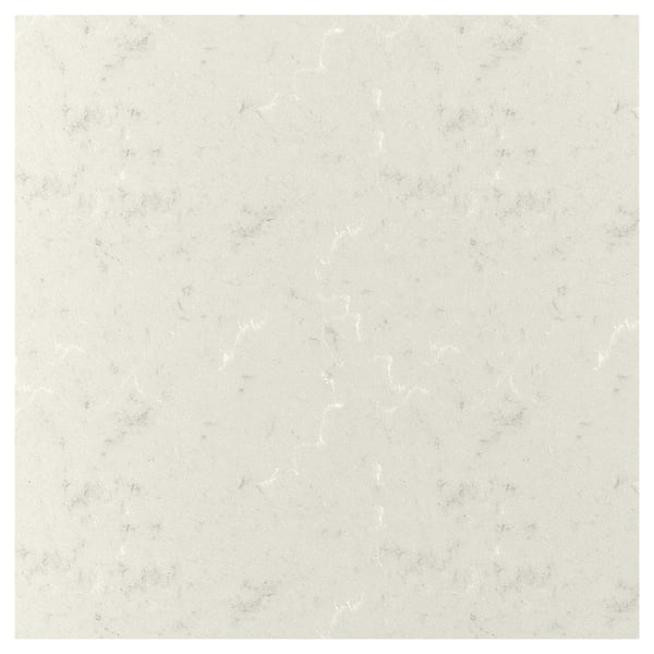 LOCKEBO Custom countertop, light gray white/gray/marble effect glass composite, 1 1/8 "